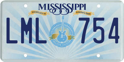 MS license plate LML754