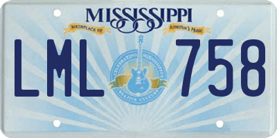 MS license plate LML758