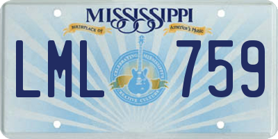 MS license plate LML759