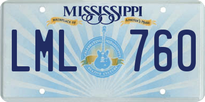 MS license plate LML760