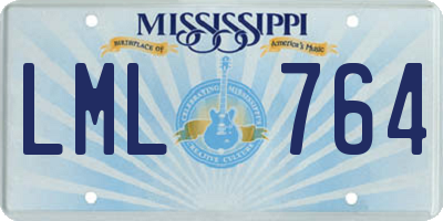 MS license plate LML764