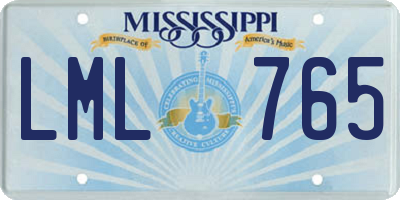 MS license plate LML765