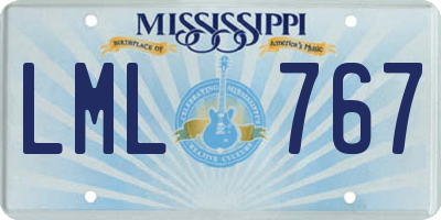 MS license plate LML767