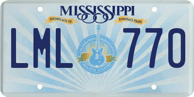 MS license plate LML770