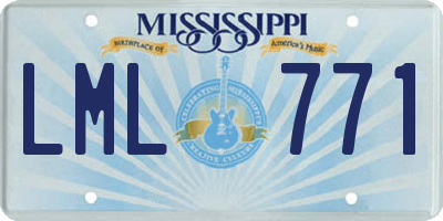 MS license plate LML771