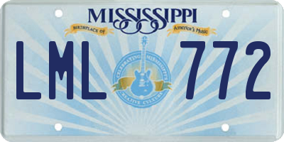 MS license plate LML772