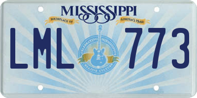 MS license plate LML773