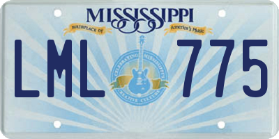 MS license plate LML775