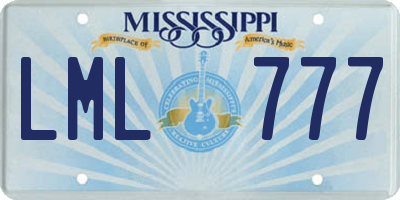 MS license plate LML777