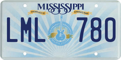 MS license plate LML780