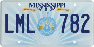 MS license plate LML782