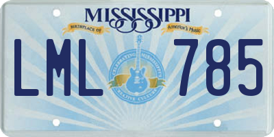 MS license plate LML785