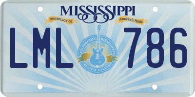 MS license plate LML786