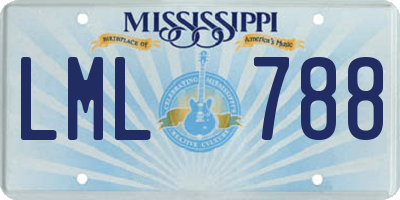 MS license plate LML788