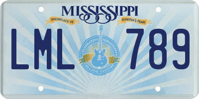 MS license plate LML789