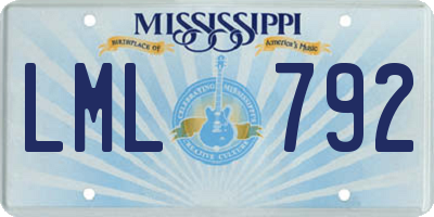 MS license plate LML792