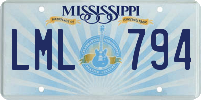 MS license plate LML794