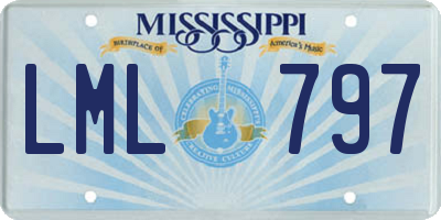 MS license plate LML797