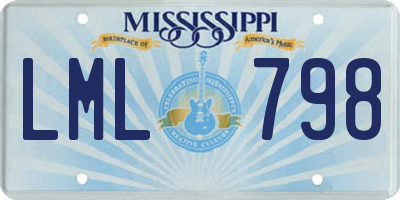 MS license plate LML798