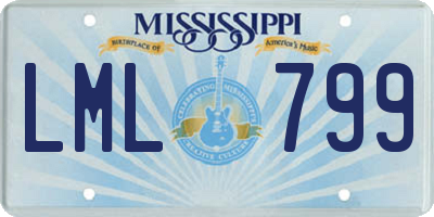 MS license plate LML799
