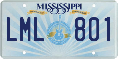 MS license plate LML801