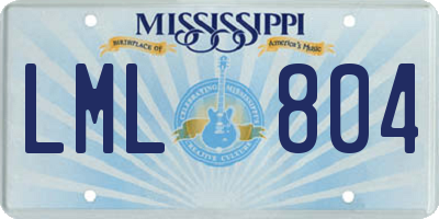 MS license plate LML804