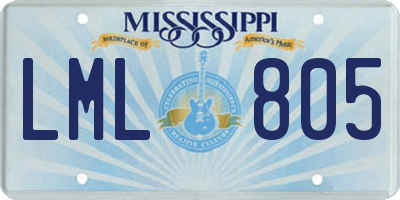 MS license plate LML805