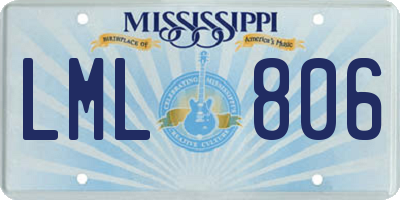 MS license plate LML806