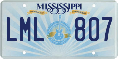 MS license plate LML807