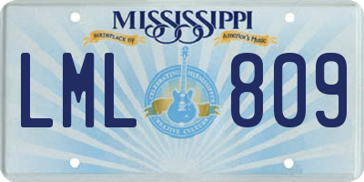 MS license plate LML809