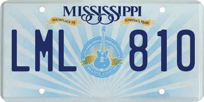MS license plate LML810
