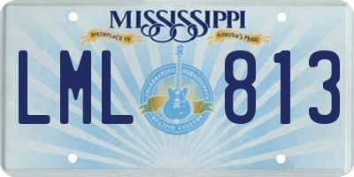 MS license plate LML813
