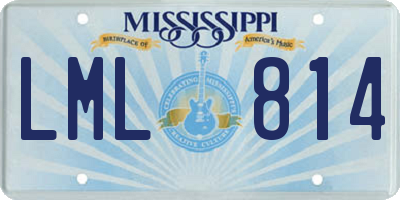 MS license plate LML814