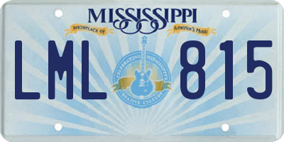 MS license plate LML815