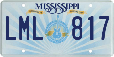 MS license plate LML817