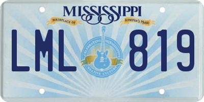 MS license plate LML819