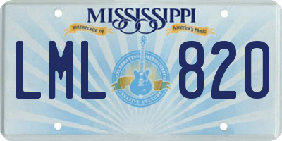 MS license plate LML820