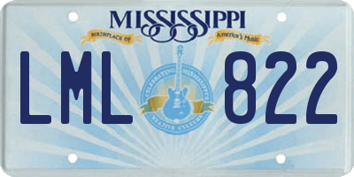 MS license plate LML822