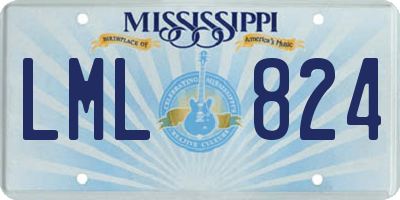 MS license plate LML824
