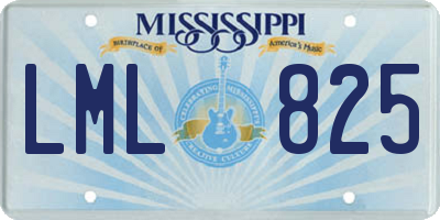 MS license plate LML825