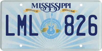 MS license plate LML826