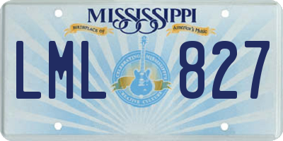 MS license plate LML827