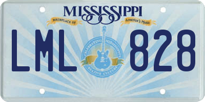 MS license plate LML828
