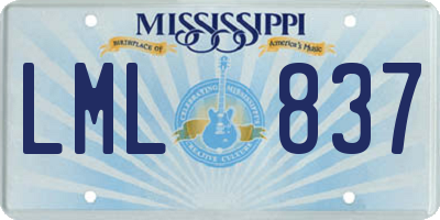MS license plate LML837