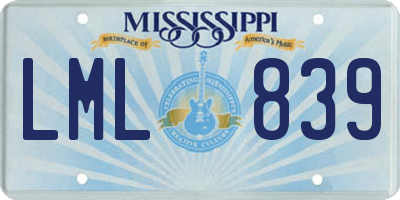 MS license plate LML839
