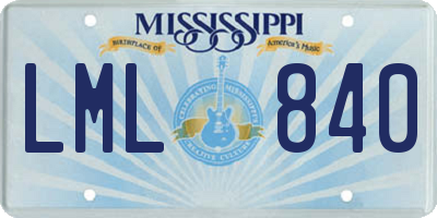 MS license plate LML840