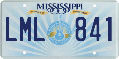 MS license plate LML841