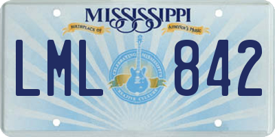 MS license plate LML842