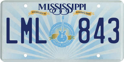 MS license plate LML843