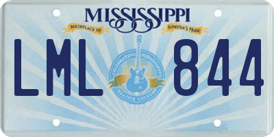 MS license plate LML844
